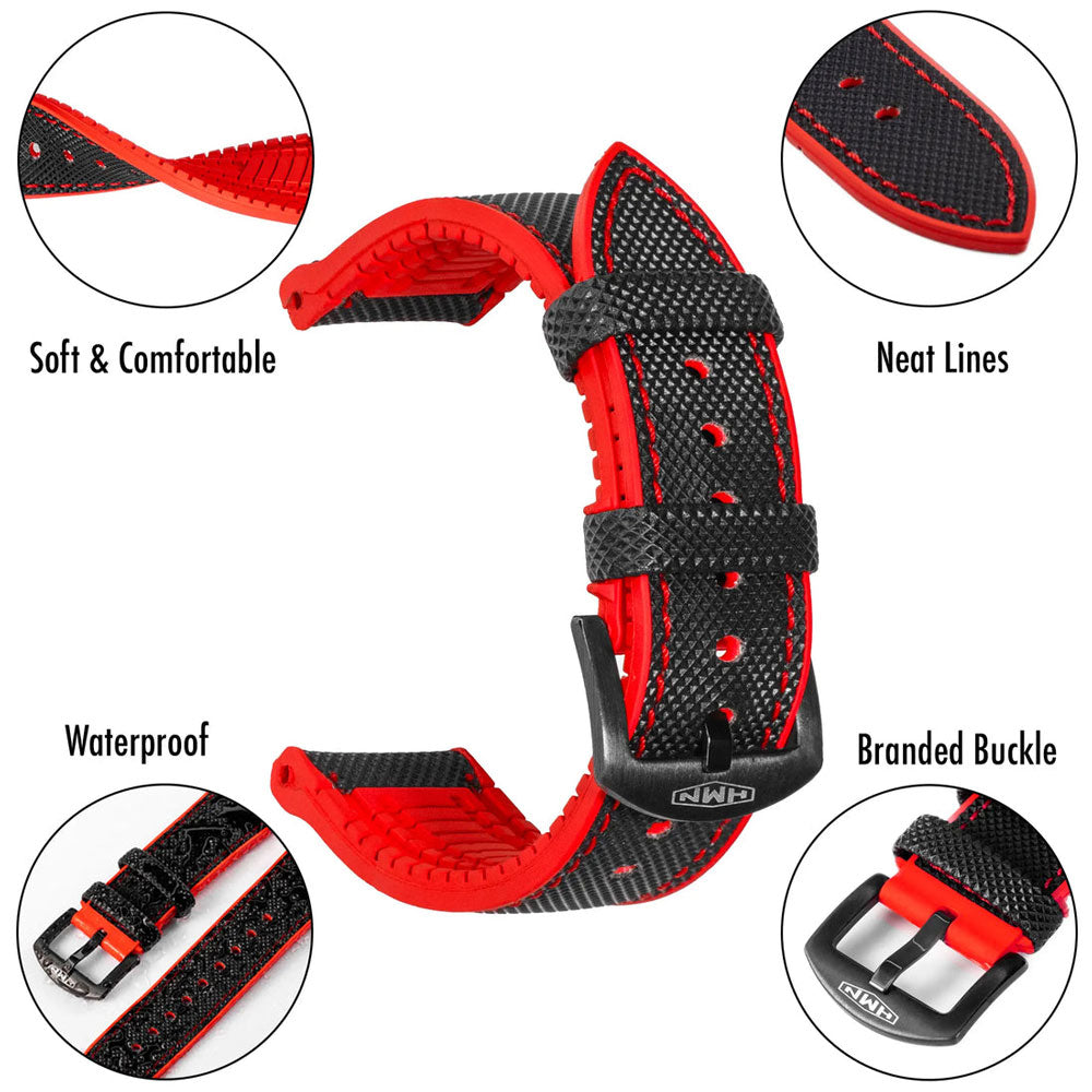 Premium Red Rubber Strap